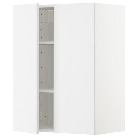 METOD Навесной шкаф с полками/2дверцы - белый/Ringhult белый 60x80 см