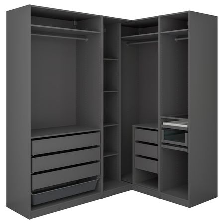 PAX Гардероб угловой - темно-серый 211/161x236 см