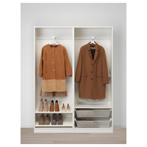 Гардероб, белый, Аули зеркальное стекло 150x44x201 см IKEA ПАКС 693.057.39 - схема-чертеж с размерами