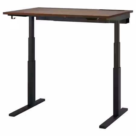 MITTZON МИТТЗОН Стол/трансф - электрический шпон грецкого ореха/чёрный 120x80 см