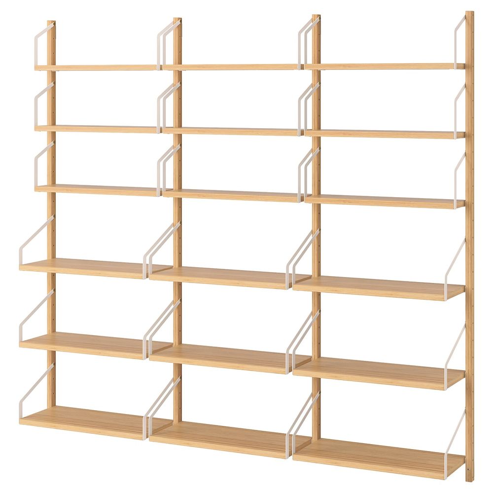 Комбинация полок, бамбук 193x25x176 см IKEA SVALNÄS СВАЛЬНЭС 792.051.12 - фото 1