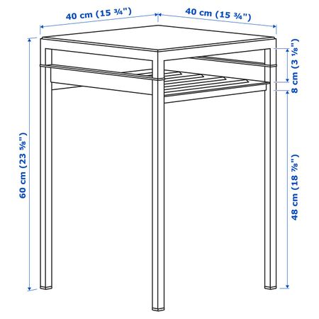Столик с двусторонней столешницей, светло-серый под бетон/белый 40x40x60 см IKEA NYBODA НИБОДА 404.526.36