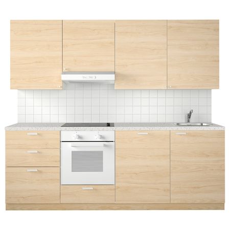 Кухня, белый/Аскерсунд под светлый ясень 240x60x228 см IKEA METOD МЕТОД 593.933.69