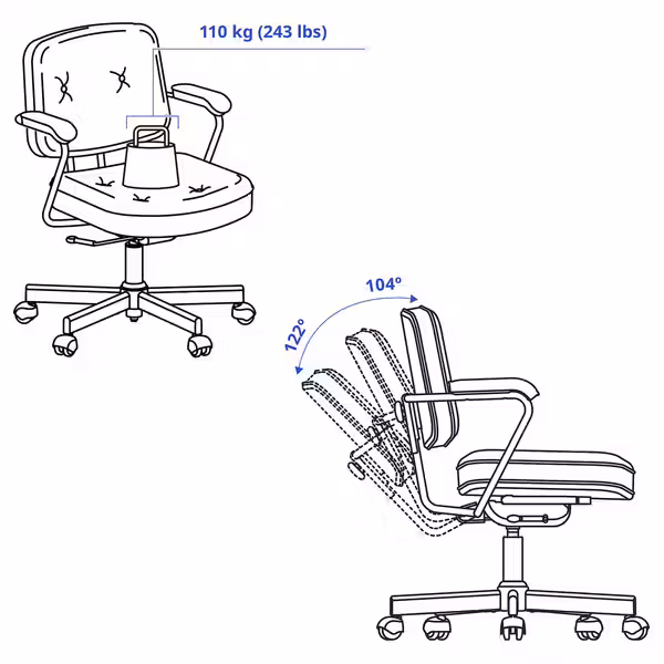 ALEFJÄLL Рабочий стул - Grann золотисто-коричневый - фото 3