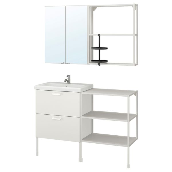 Комплект мебели для ванной,15 предмета, 122x43x87 cm IKEA TVÄLLEN ЛЕН ТВЭЛЛЕН, BEGIVENHET БЕГИВЕНХЕТ 294.403.29 - фото 2