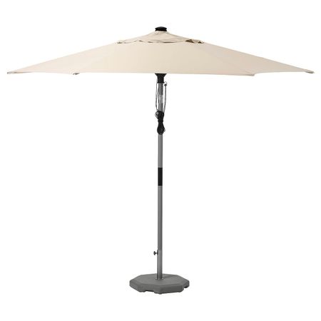 Зонт от солнца с опорой, под серое дерево бежевый/Хювон 300 см IKEA BETSÖ БЕТСО / LINDÖJA ЛИНДЭЙА 593.257.33