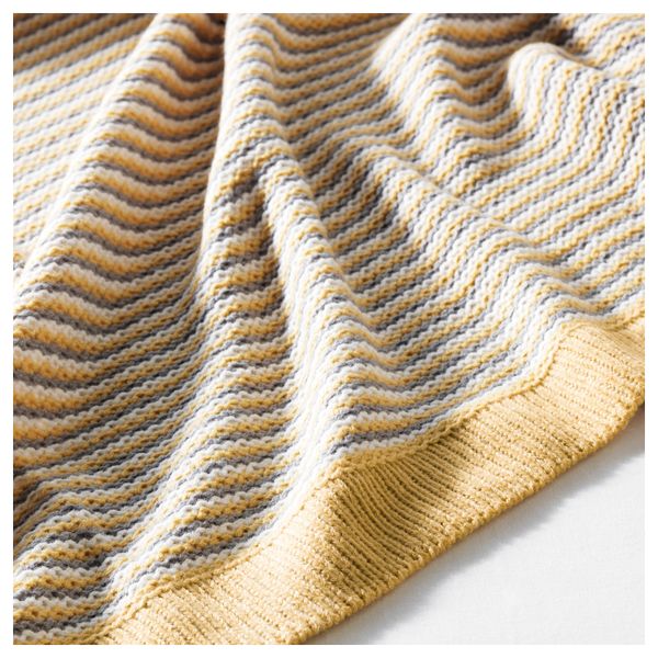 Плед ОРМХАССЕЛЬ, желтый, серый (120x180 см) - фото 2