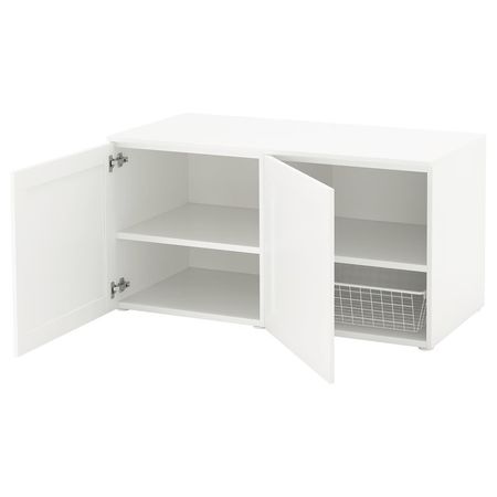 PLATSA Скамья с ящиком - белый/Sannidal белый 120x57x63 см