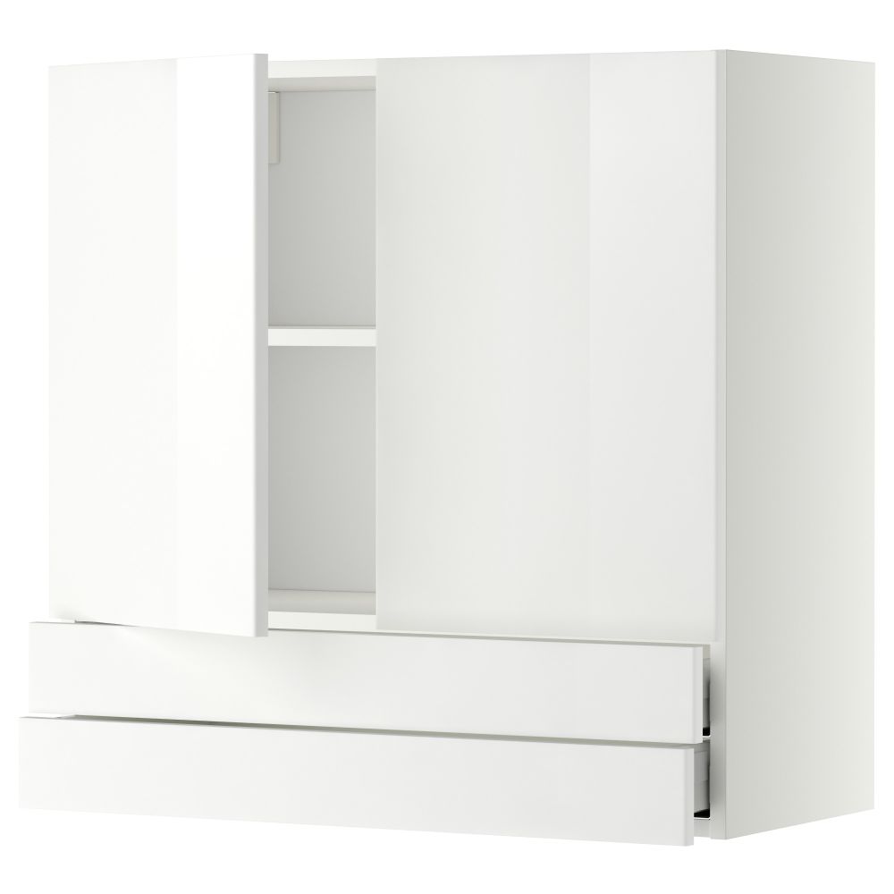 Навесной шкаф, 2 дверцы, 2 ящика МЕТОД / МАКСИМЕРА, белый, Рингульт белый - фото 1