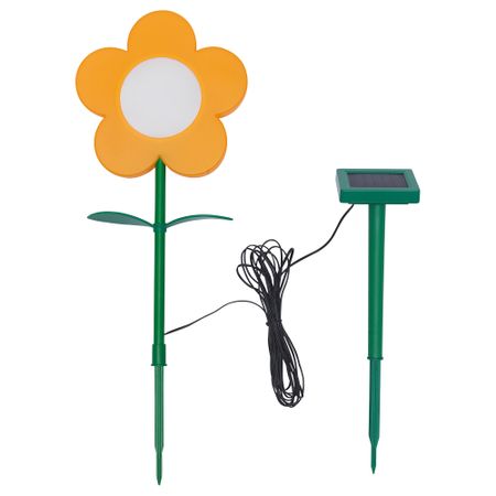 Подсветка на солнечных батарее, светодиод СОЛВИДЕН, для сада, цветок желтый