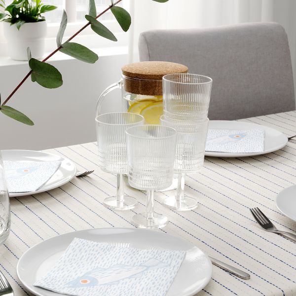 Бокал для вина, прозрачный пластик 32 сл IKEA KALLSINNIG 104.819.18 - схема-чертеж с размерами