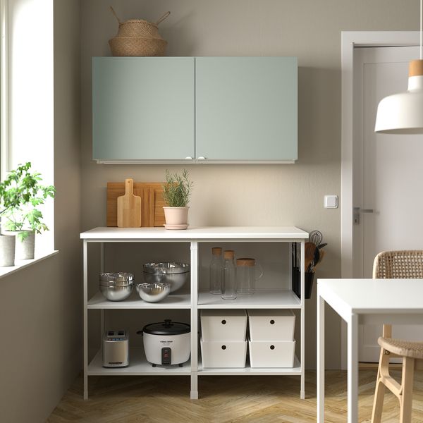 Комбинация для хранения, белый, бледный серо-зеленый, 123x63.5x207 см IKEA BEGIVENHET БЕГИВЕНХЕТ 595.481.11 - фото 4