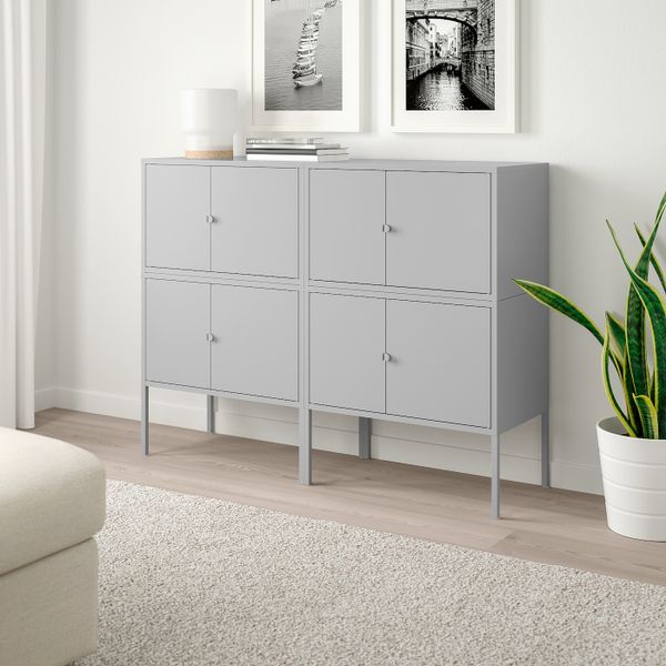 Комбинация шкафов, серый 120x35x92 см IKEA LIXHULT ЛИКСГУЛЬТ 892.791.88 - фото 2