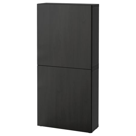 Навесной шкаф с 2 дверями БЕСТО, Лаппвикен черно-коричневый (60x20x128 см)