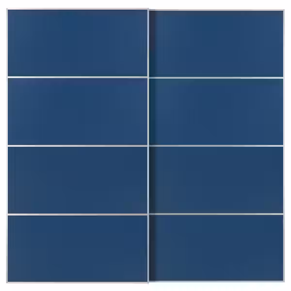 MEHAMN Пара раздвижных дверей - алюминий/двусторонний синий 200x201 см - фото 1