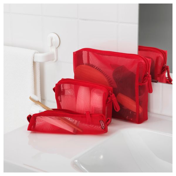 Сумочка для аксессуаров, 3 предмета ФОРФИНА, красный - схема-чертеж с размерами