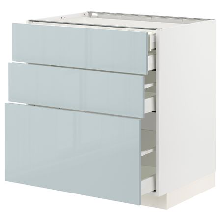 Напольный шкаф 3 фасада, 2 низких, 1 средний, 1 высокий ящик, 80x60 cm IKEA METOD МЕТОД, MAXIMERA МАКСИМЕРА 494.795.99