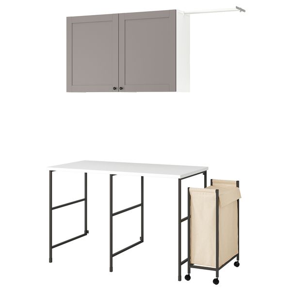 Комбинация для хранения, антрацит, серый каркас, 139x63.5 см IKEA BEGIVENHET БЕГИВЕНХЕТ 194.774.60 - фото 1