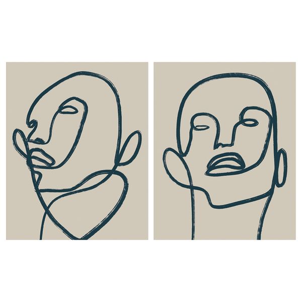 Картина, 40x50 см, Линейные портреты IKEA PJÄTTERYD ПЬЕТТЕРИД 105.605.62 - фото 2