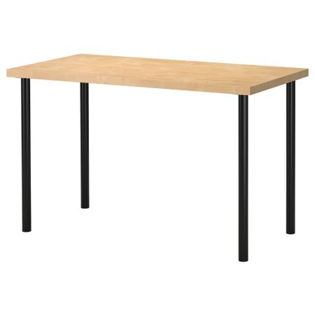 Стол ЛИННМОН / АДИЛЬС, под березу, черный (120x60 см)