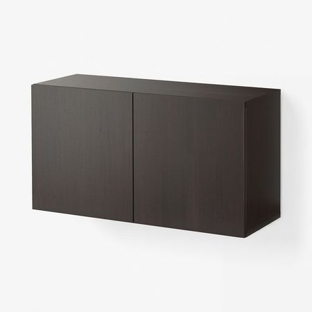 BESTÅ Комбинация настенных шкафов - черно-коричневый/Lappviken 120x42x64 см