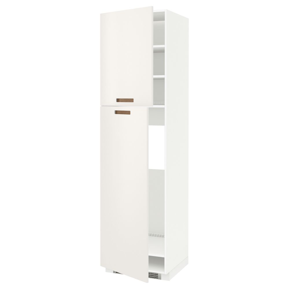 Высокий шкаф для холодильника, 2 дверцы МЕТОД, белый, Мэрста белый - схема-чертеж с размерами