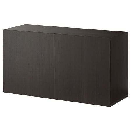 BESTÅ Комбинация настенных шкафов - черно-коричневый/Lappviken 120x42x64 см