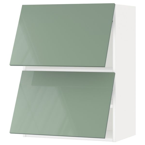 Навесной шкаф, 2 дверцы, горизонтал, белый, Калларп светло-зеленый, 60x80 см IKEA МЕТОД 492.248.81 - схема-чертеж с размерами