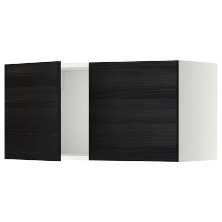 Навесной шкаф с 2 дверями, белый, Тингсрид черный 80x40 см IKEA МЕТОД 192.245.09