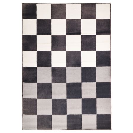 Ковер, короткий ворс ВРОБИ, серый/белый (160x230 см)