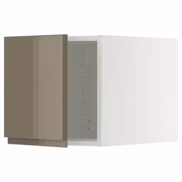 METOD Верхний шкаф - белый/Voxtorp глянцевый темный серо-коричневый 40x40 см - фото 1