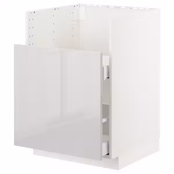 METOD Шкаф для мойки ТАЛЛШЁН - белый/Ringhult светло-серый 60x60 см - фото 1