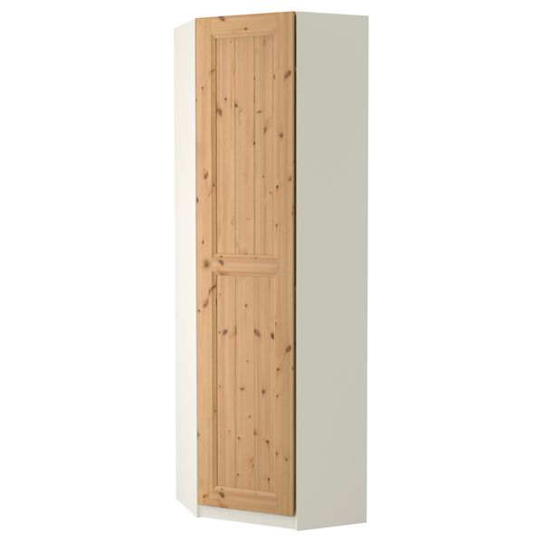 Гардероб угловой ПАКС, белый, Гурдаль светло-коричневый - фото 1