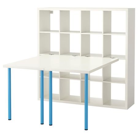 Стол, комбинация, белый, синий 147x147x159 см IKEA KALLAX КАЛЛАКС 792.281.18