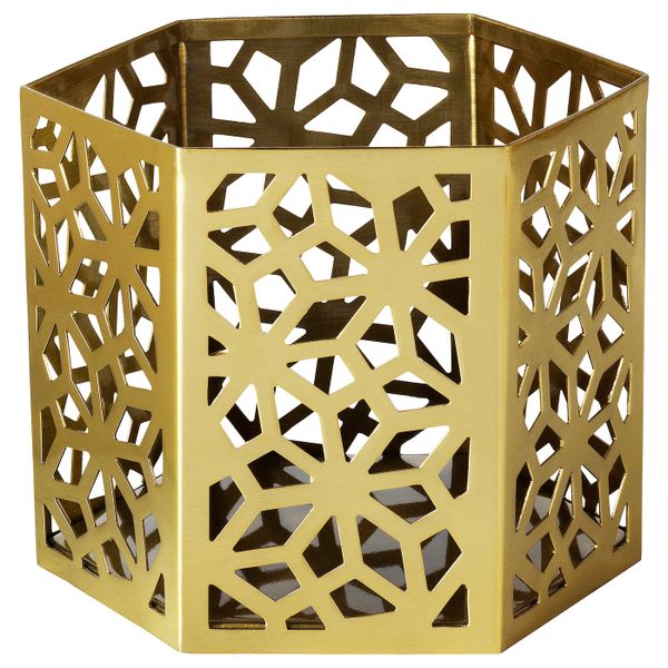 Подсвечник для греющей свечи, золотой 8 см IKEA LJUVARE ЛЬЮВАРЕ 004.921.30 - фото 1