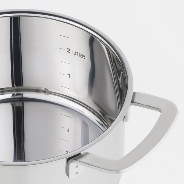 Кастрюля с крышкой, нержавеющая сталь/стекло 3 л IKEA IKEA 365+ ИКЕА/365+ 503.789.24 - фото 3