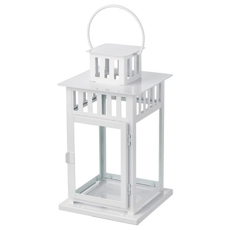 Фонарь для формовой свечи, для дома, улицы белый 28 см IKEA BORRBY БОРБЮ 403.716.64