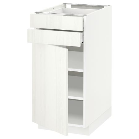 Напольный шкаф с дверцей, 2 ящиками МЕТОД / МАКСИМЕРА, белый, Росдаль белый