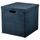 Коробка с крышкой, бархат темно-синий, 32x35x32 см IKEA GJÄTTA 705.704.31
