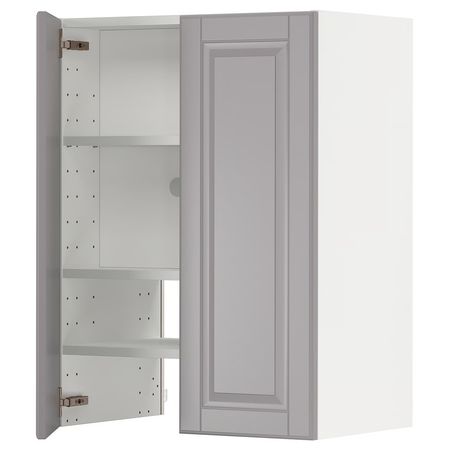 METOD Навесной шкаф д/вытяжки/полка/дверь - белый/Bodbyn серый 60x80 см