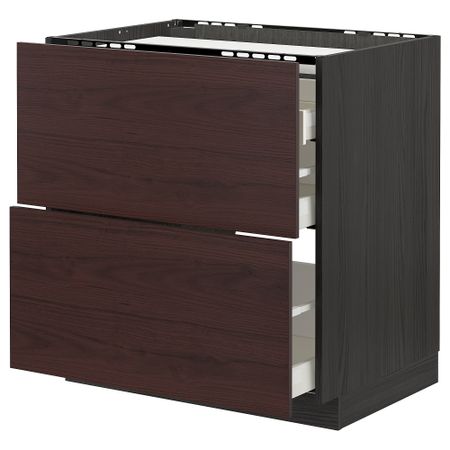 Напольный шкаф, 2 Фронтальная панель, 3 ящика, 80x60 cm IKEA METOD МЕТОД, MAXIMERA МАКСИМЕРА 093.343.39