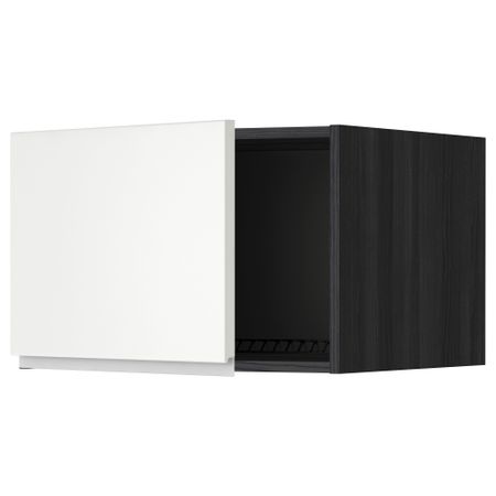 Верхний шкаф на холодильник, морозильник МЕТОД, черный, Нодста белый