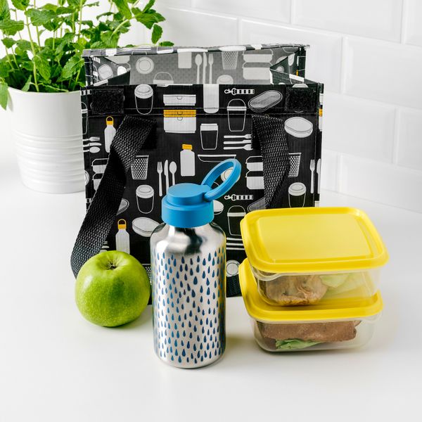 Бутылка для воды, с рисунком/синий 0.5 л IKEA ENKELSPÅRIG ЭНКЕЛЬСПОРИГ 605.154.21 - схема-чертеж с размерами