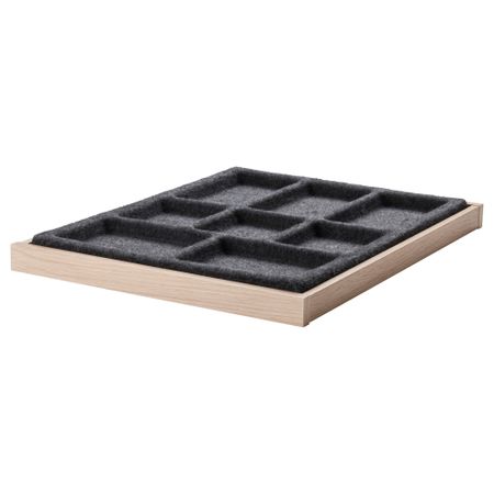 Выдвижная полка + вставка КОМПЛИМЕНТ, под беленый дуб, серый