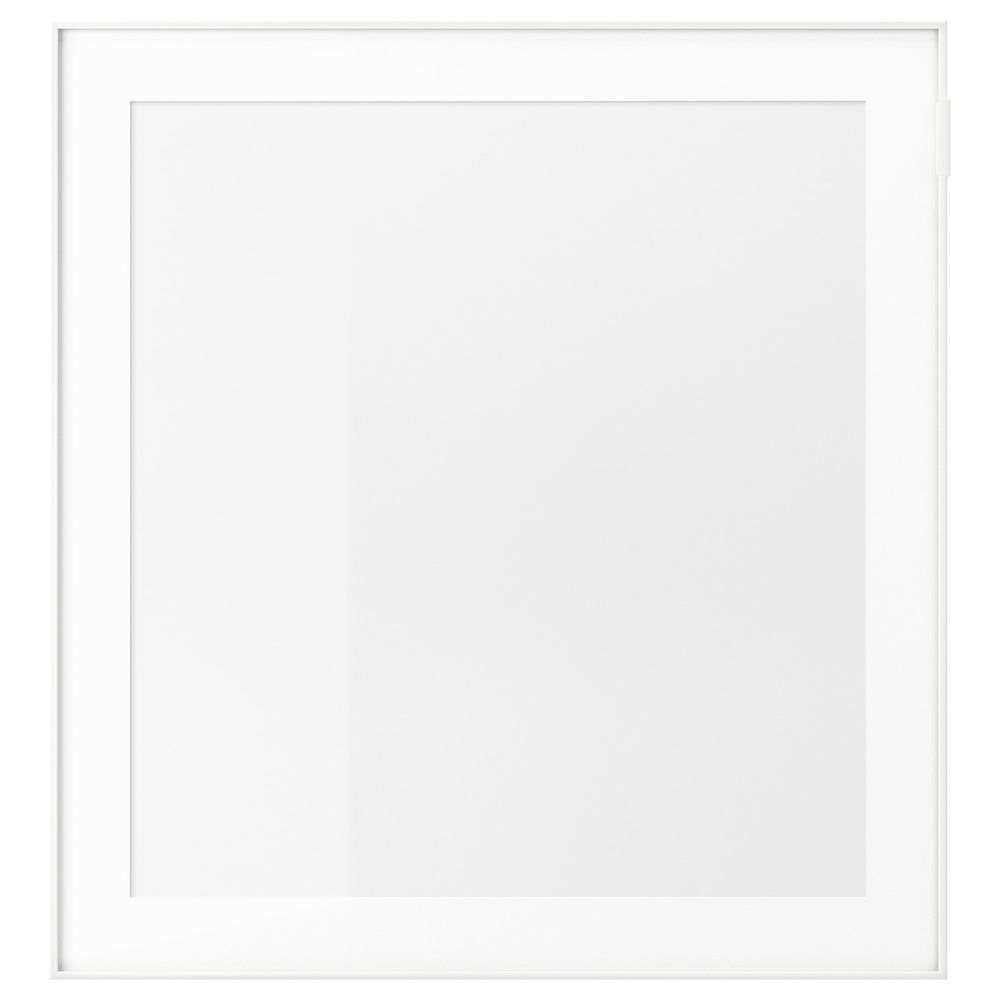 Стеклянная дверь, белый, прозрачное стекло 60x64 см IKEA GLASSVIK ГЛАССВИК 603.839.58 - фото 1