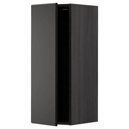 Шкаф навесной с полкой, черный/Кунгсбакка антрацит 30x80 см IKEA МЕТОД 493.023.03