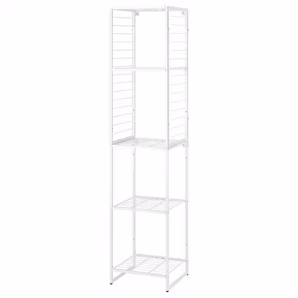 JOSTEIN Стеллаж с решеткой - д/дома/улицы/проволочный белый 42x40x180 см - фото 1