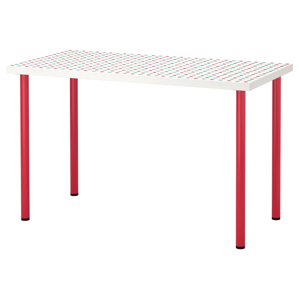 Стол ЛИННМОН / АДИЛЬС, с рисунком, розовый (120x60 см) - фото 1