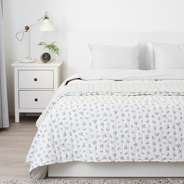 Покрывало, белый, серый 260x250 см IKEA SANDLUPIN САНДЛУПИН 804.511.64 - фото 2