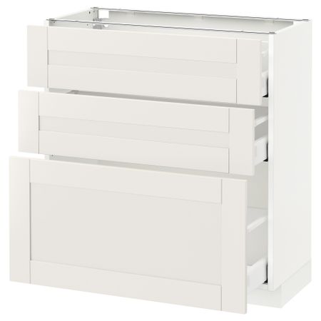 Напольный шкаф с 3 ящиками МЕТОД / МАКСИМЕРА, белый, Сэведаль белый